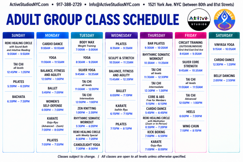 Active Studios 2026 Schedule
